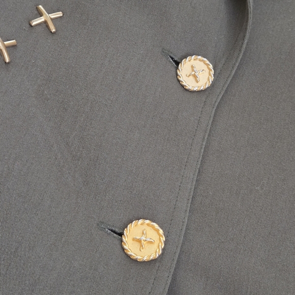 Vintage Criscione New York Womens Decorated Blazer Jacket Small Coat Olive Green - Picture 5 of 14